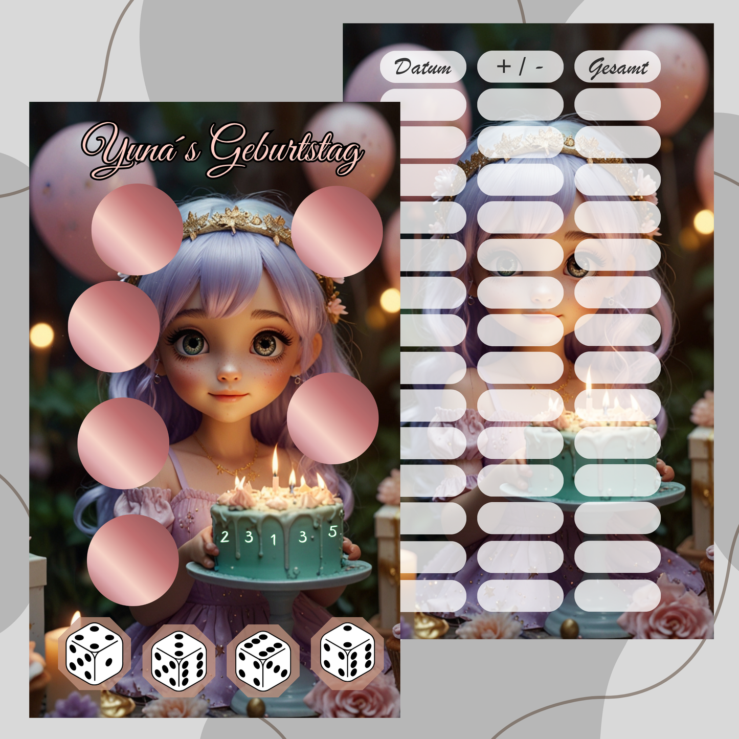 Einzelchallenge zum Abheften ,,Yuna´s Geburtstag,,