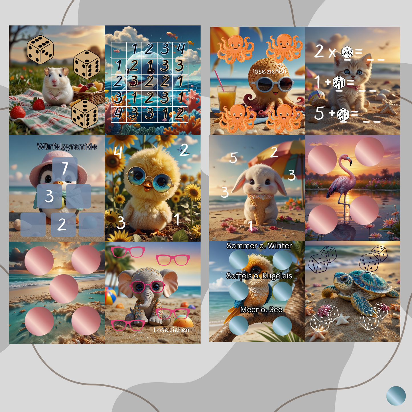 4er Set Mini Jahreschallenge ,,Herbst, Winter, Frühling, Sommer,,