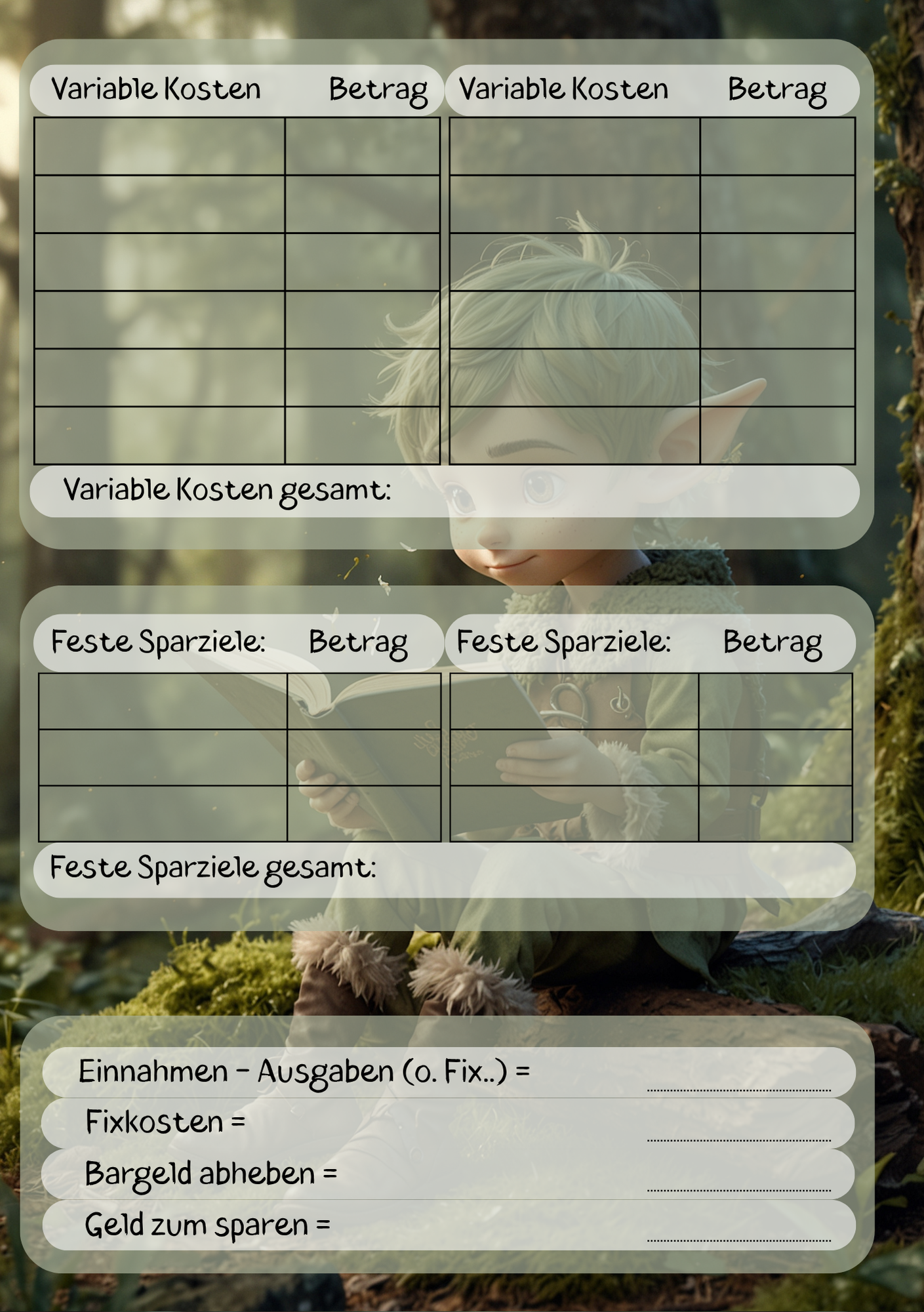 Dein Persönliches Finanzbuch für 12 Monate