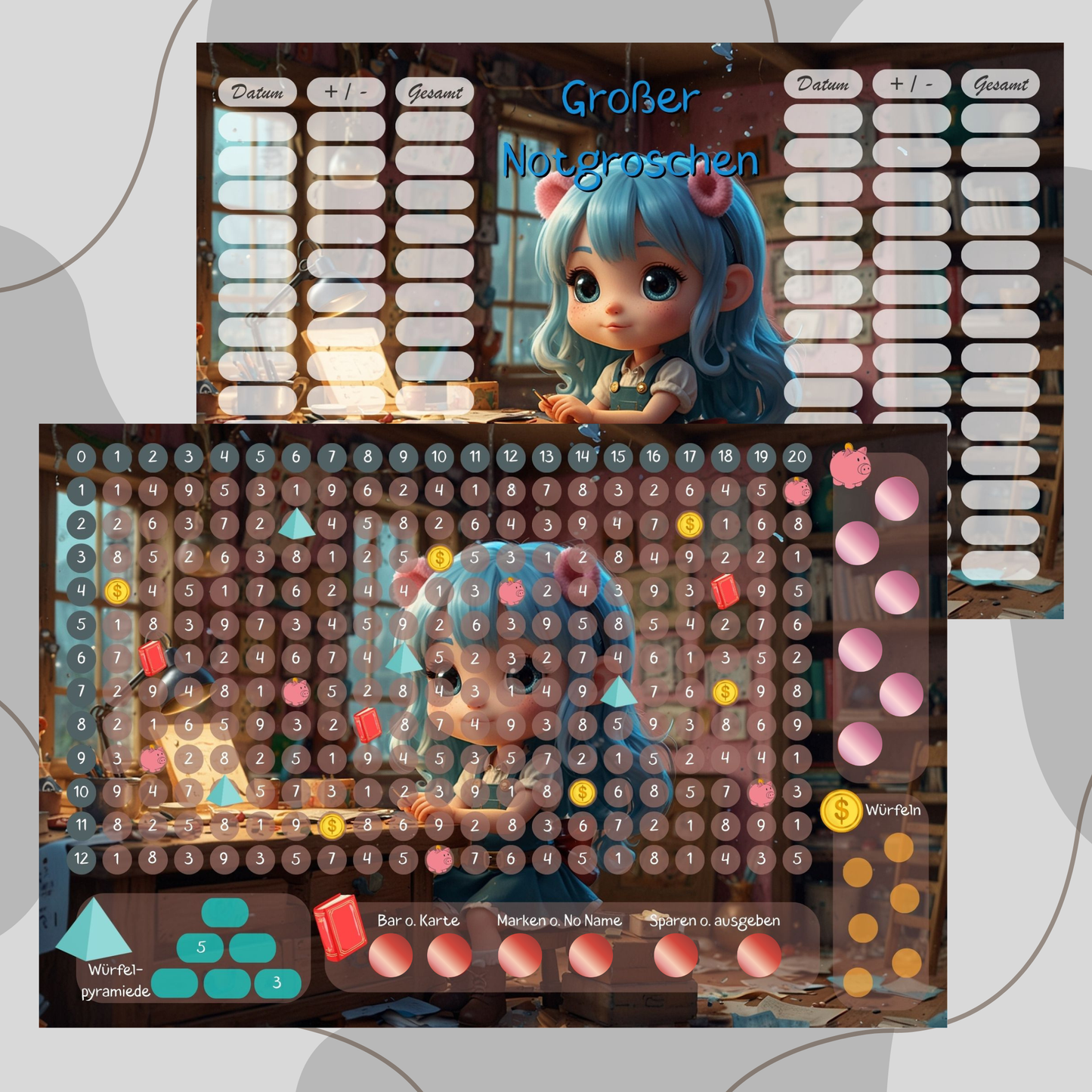 3er Klappkarte ,,Großer Notgroschen,,