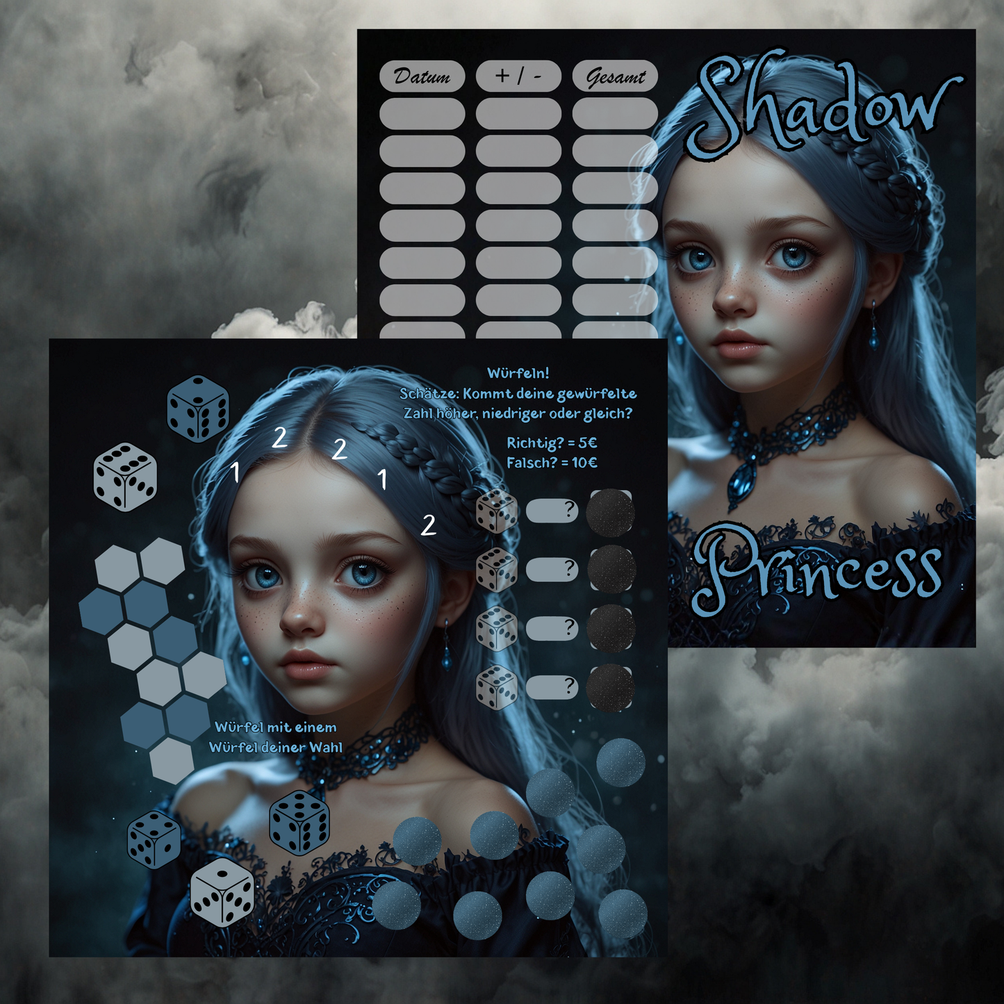 2er Klappkarte ,,Shadow Princess,,