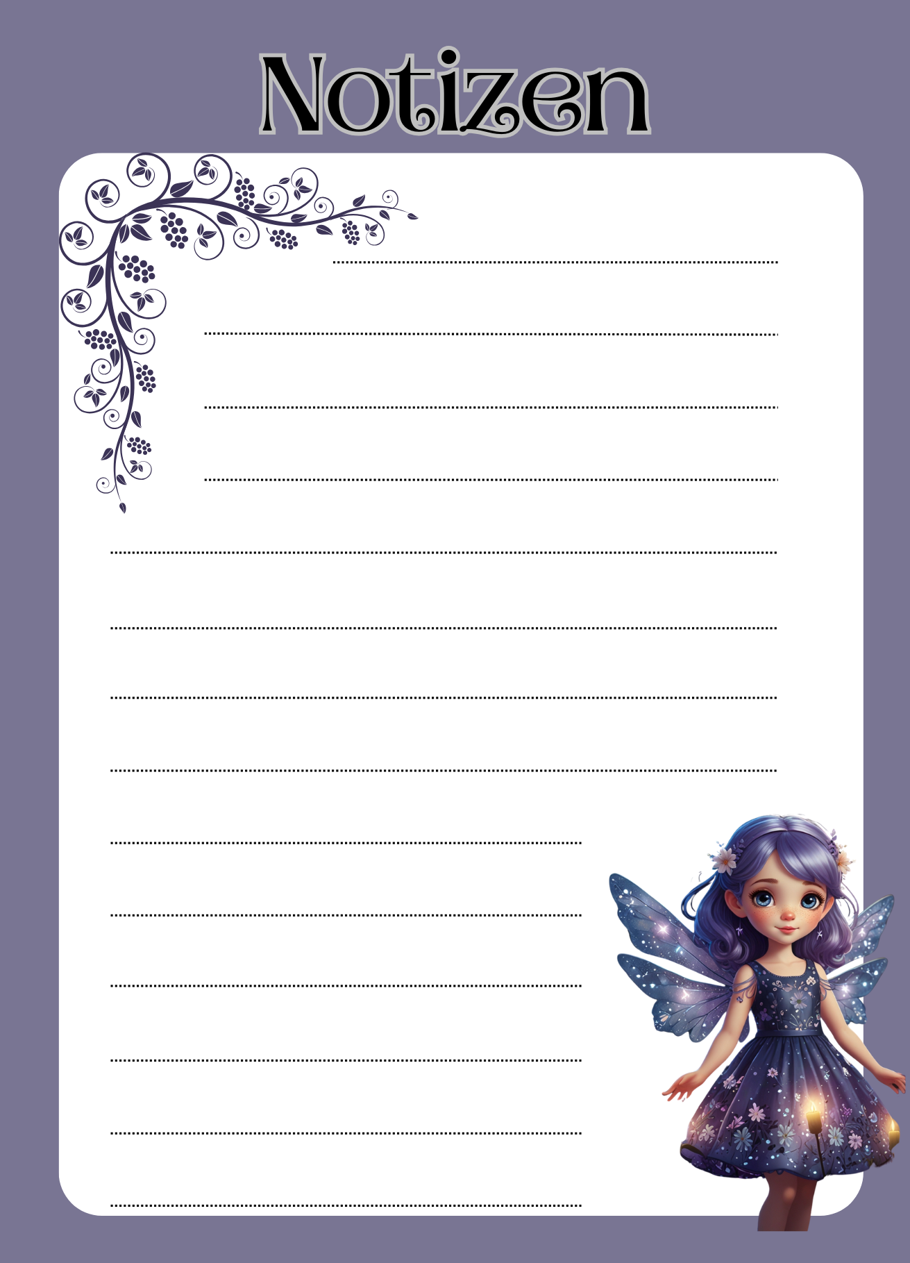 Notizblock mit 50 Blatt ,,Lila,, und ,,Peach,,