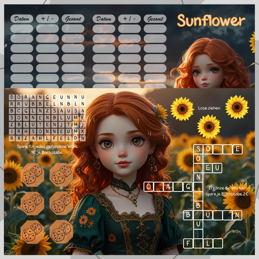 3er Klappkarte ,,Sunflower,,