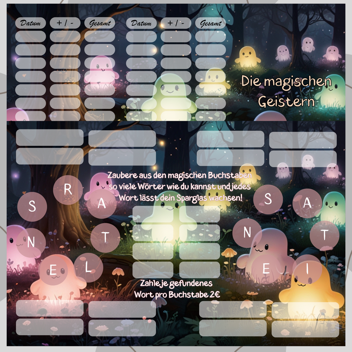 3er Klappkarte ,,Die magischen Geistern,,