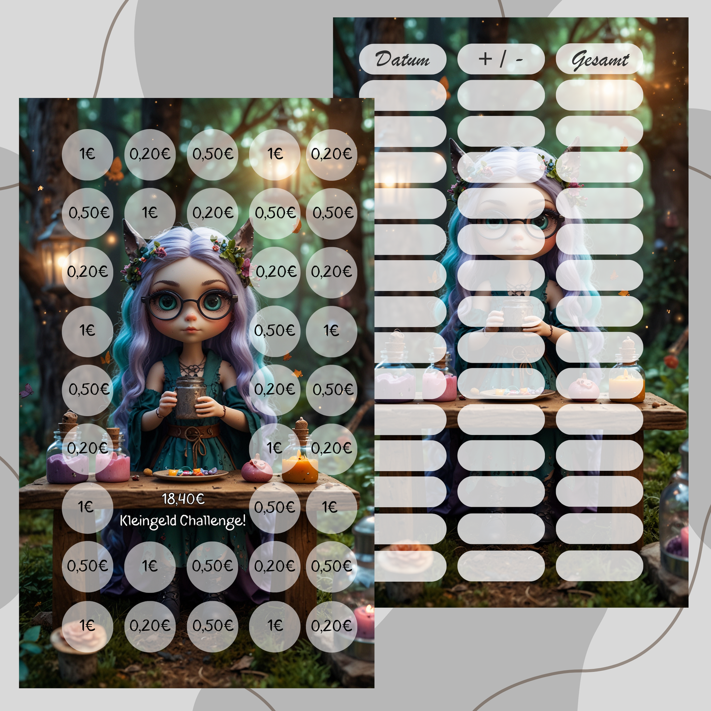 Einzelchallenge zum abheften ,,Kleingeld 0,20€, 0,50€ 1,00€,,