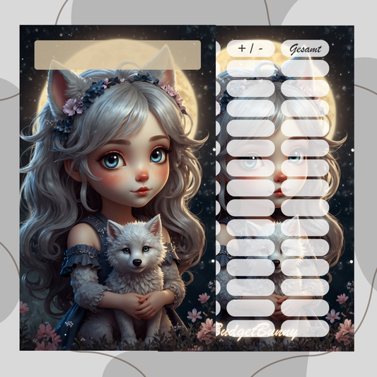 A6 Deckblatt zum selber beschriften ,,Wölfchen,,