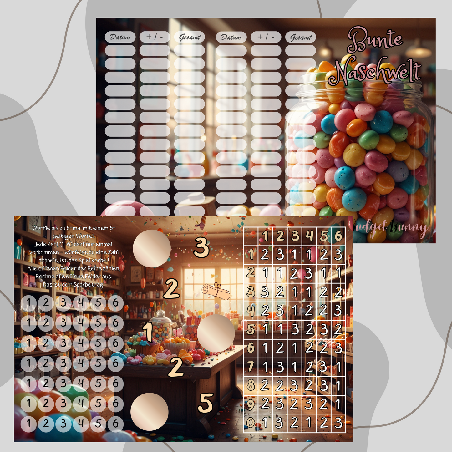 3er Klappkarte ,,Bunte Naschwelt,,