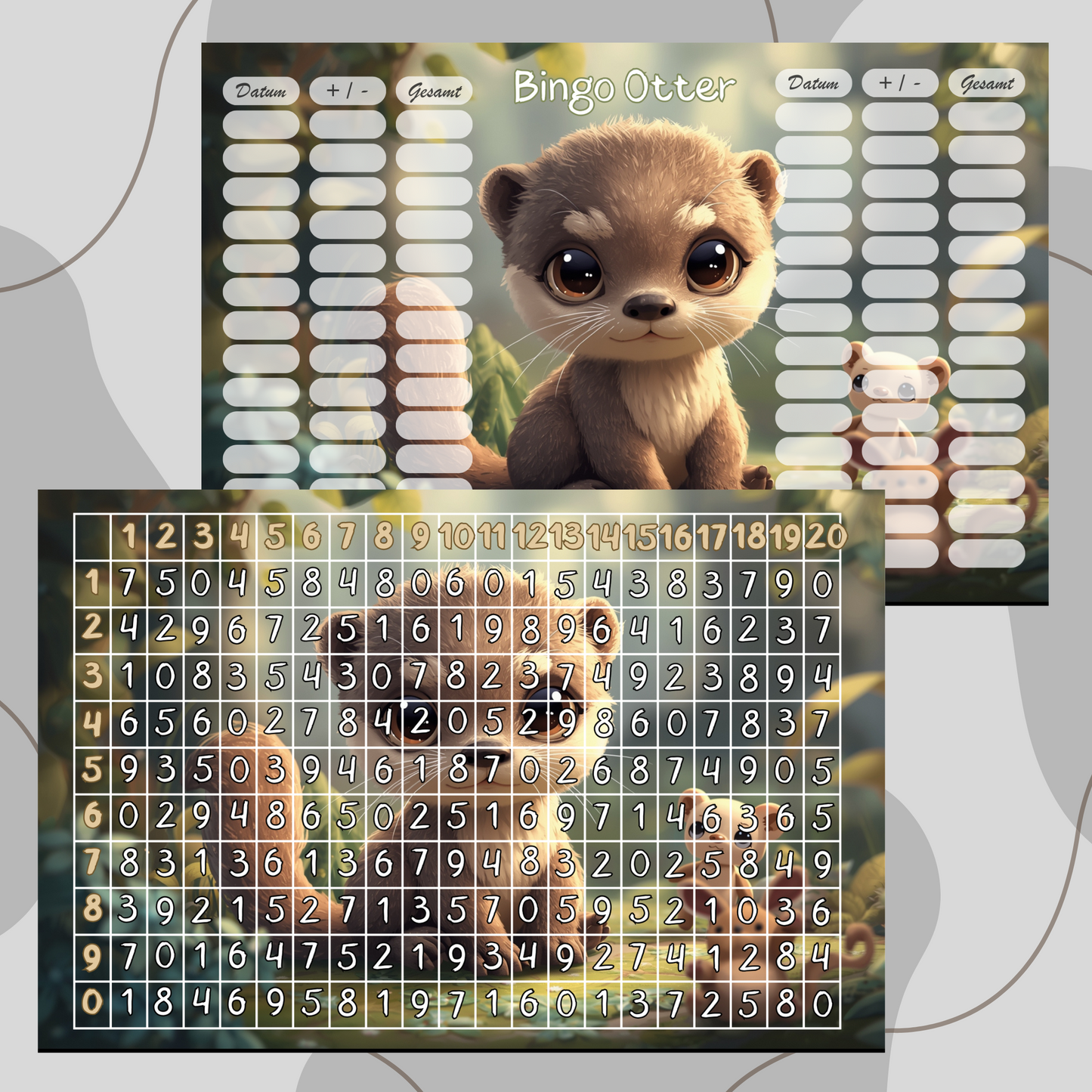 3er Klappkarte ,,Bingo Otter,, (Spiel)