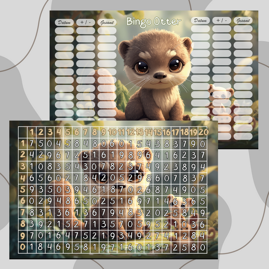3er Klappkarte ,,Bingo Otter,, (Spiel)