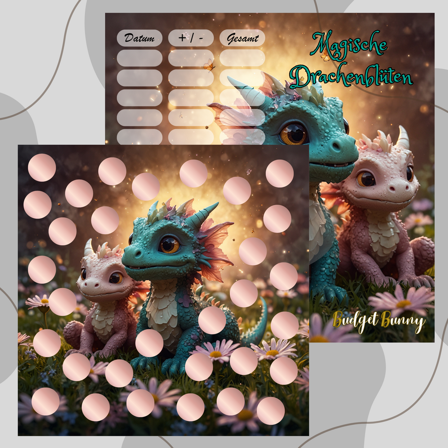 2er Klappkarte ,,Magische Drachenblüten,,