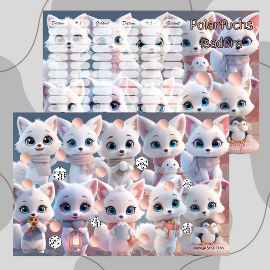 3er Klappkarte ,,Polarfuchs Isadora,,