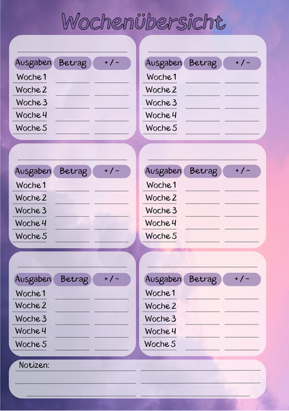 Dein Persönliches Finanzbuch für 12 Monate (lila Version)