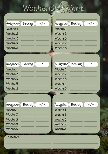 Dein Persönliches Finanzbuch für 12 Monate (grüne Version)