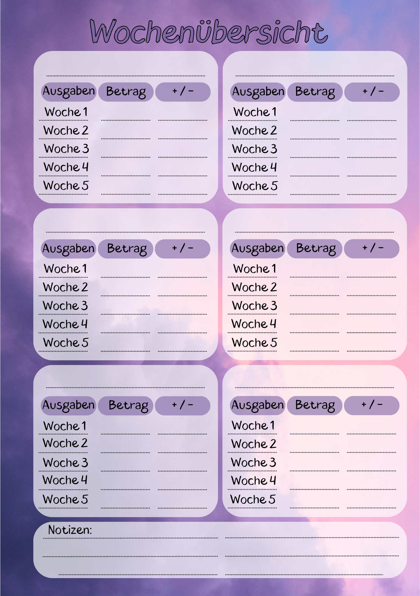 Dein Persönliches Finanzbuch für 12 Monate (lila Version)