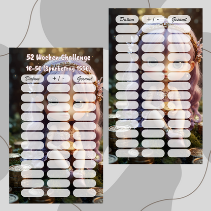 Einzelchallenge ,,52 Wochenchallenge 1€-5€,,