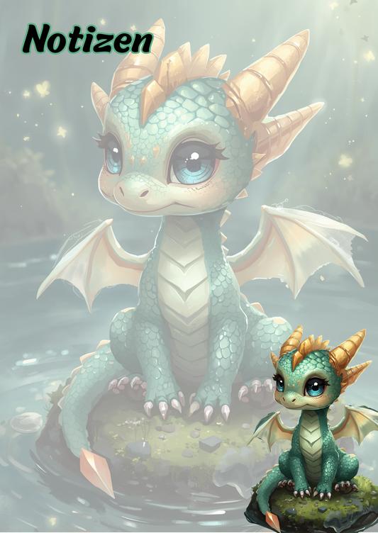 A5 Notizblock, unliniert, Drache