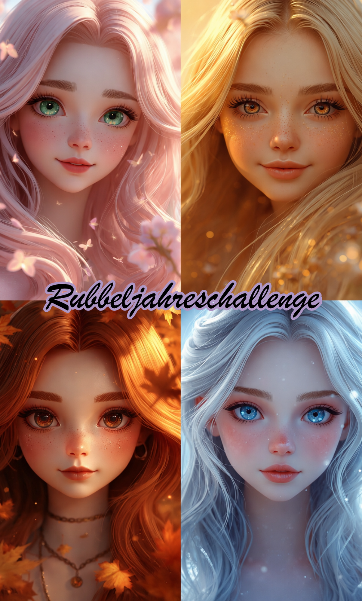 A6 Einheftchallenges ,,Jahreszeiten Rubbelchallenge,, foliert