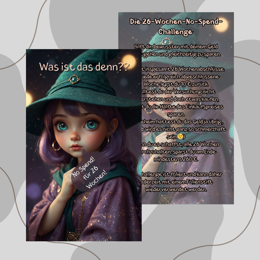 Einheftchallenge ,,No Spend für 26 Wochen,,