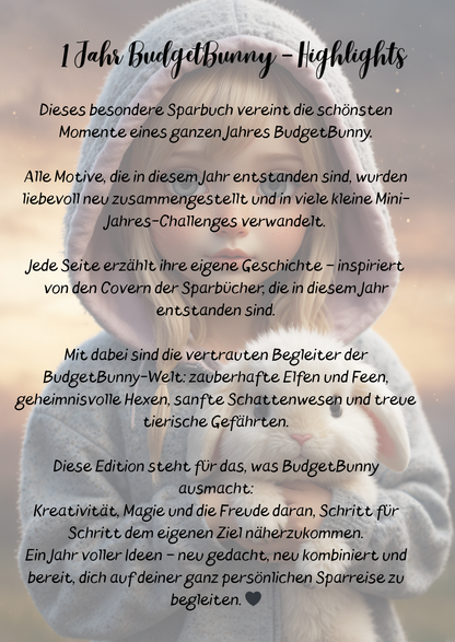 Streng limitiert auf 50 Exemplare! A5 Sparbuch ,,1 Jahr BudgetBunny, Highlights aus einem Jahr,,