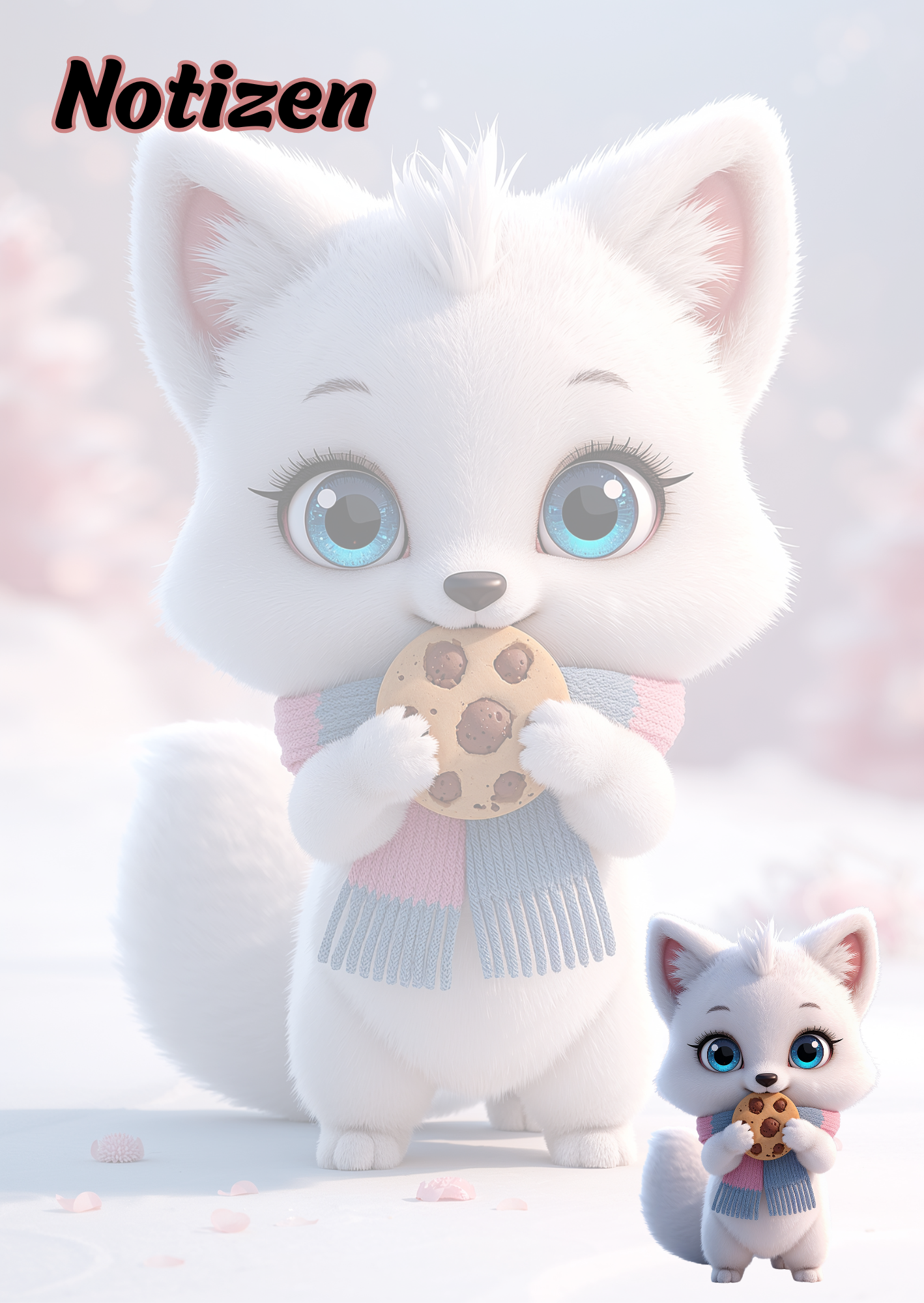 A5 Notizblock, unliniert, Polarfuchs