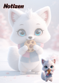 A5 Notizblock, unliniert, Polarfuchs