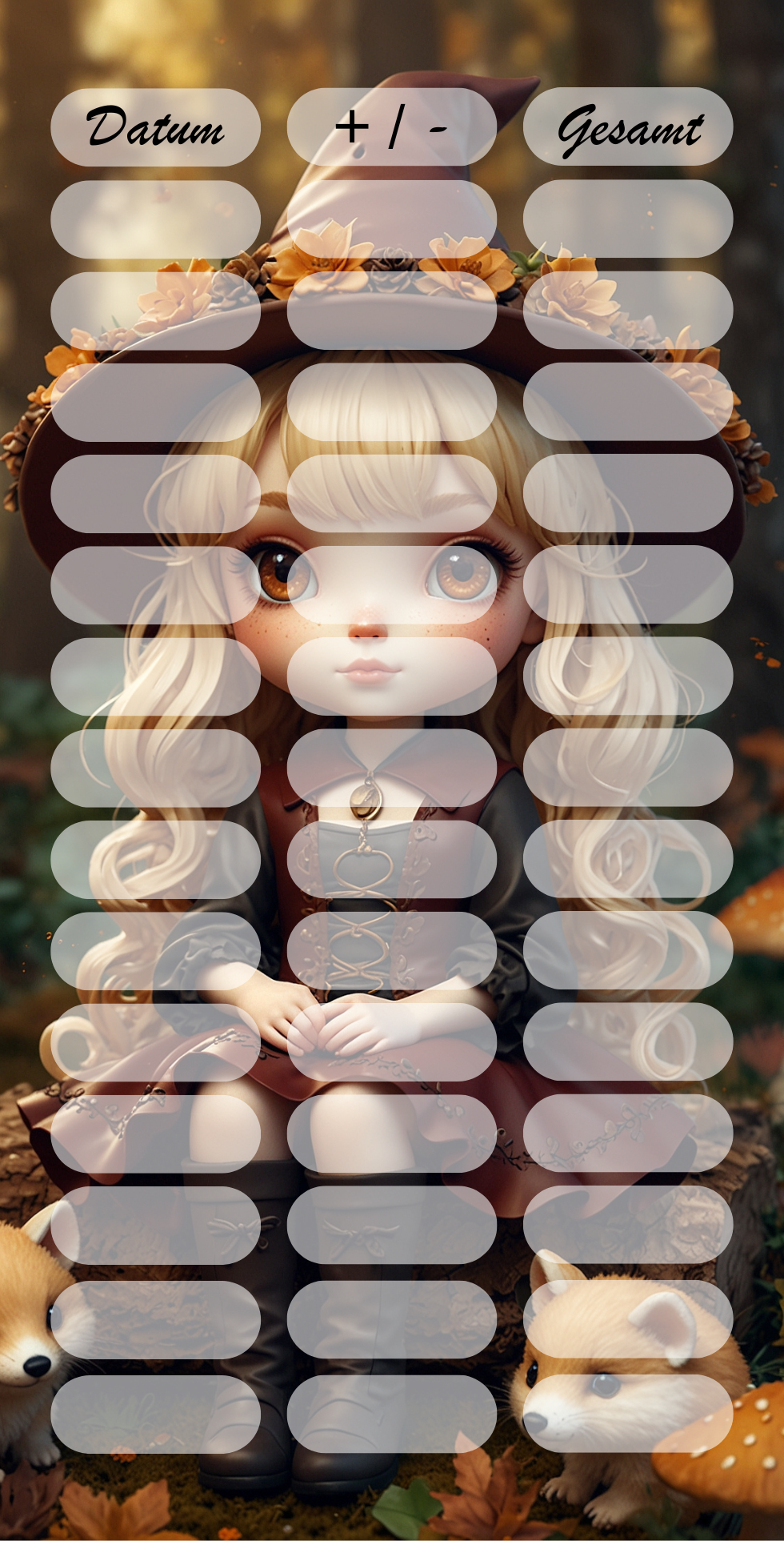 A6 Trackerblock, Hexe Herbst