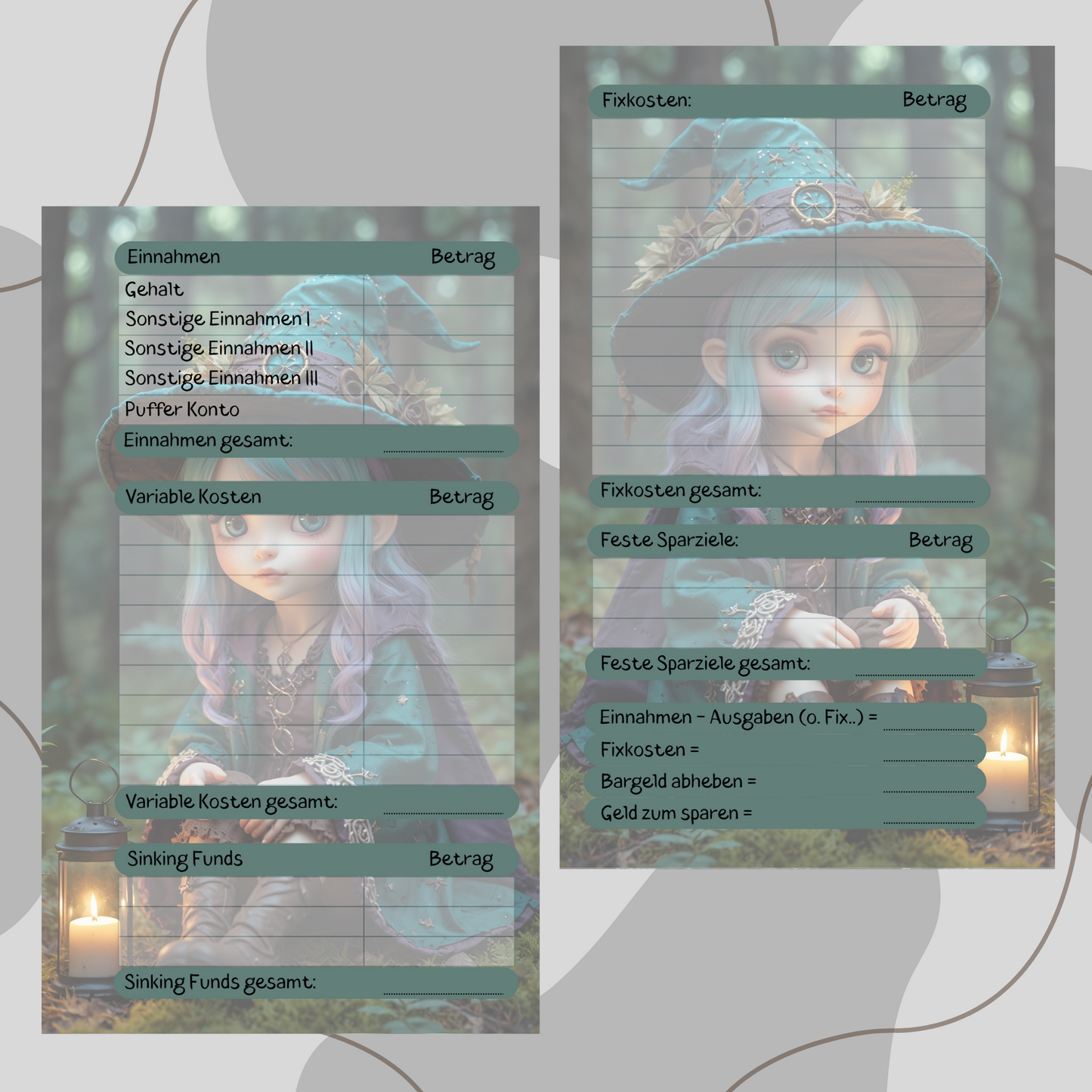 A6 Deckblatt ,,Finanzplanung grün/rot,,