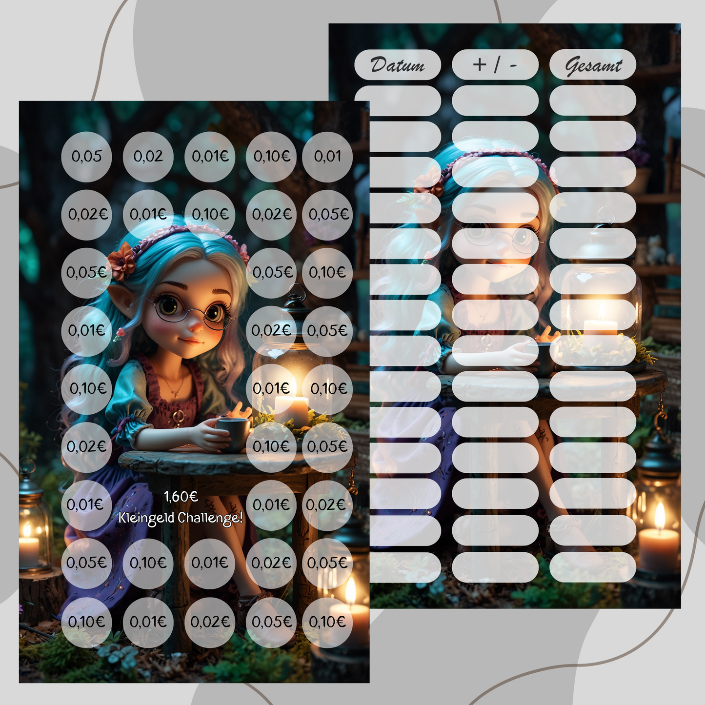 Einzelchallenge zum abheften ,,Kleingeld 0,01€, 0,02€, 0,05€, 0,10€,,