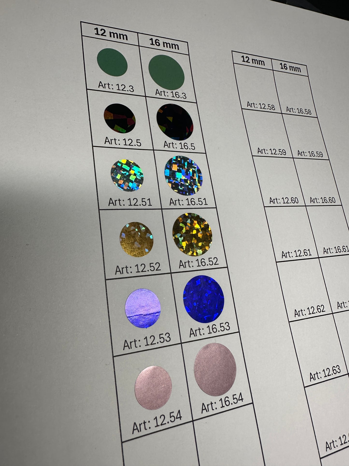 Rubbelsticker 10ner Streifen 12mm und 16mm