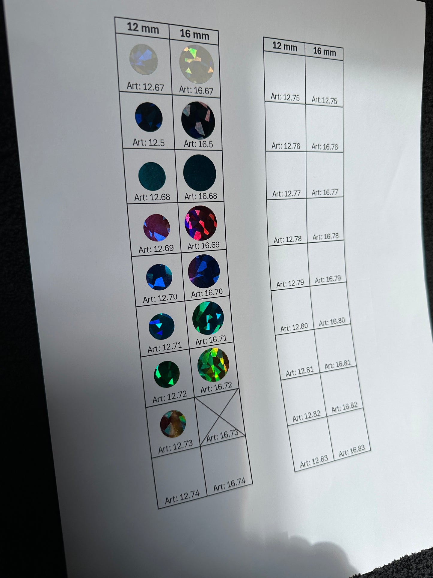 Rubbelsticker 1000er Rollen in 12mm und 16mm