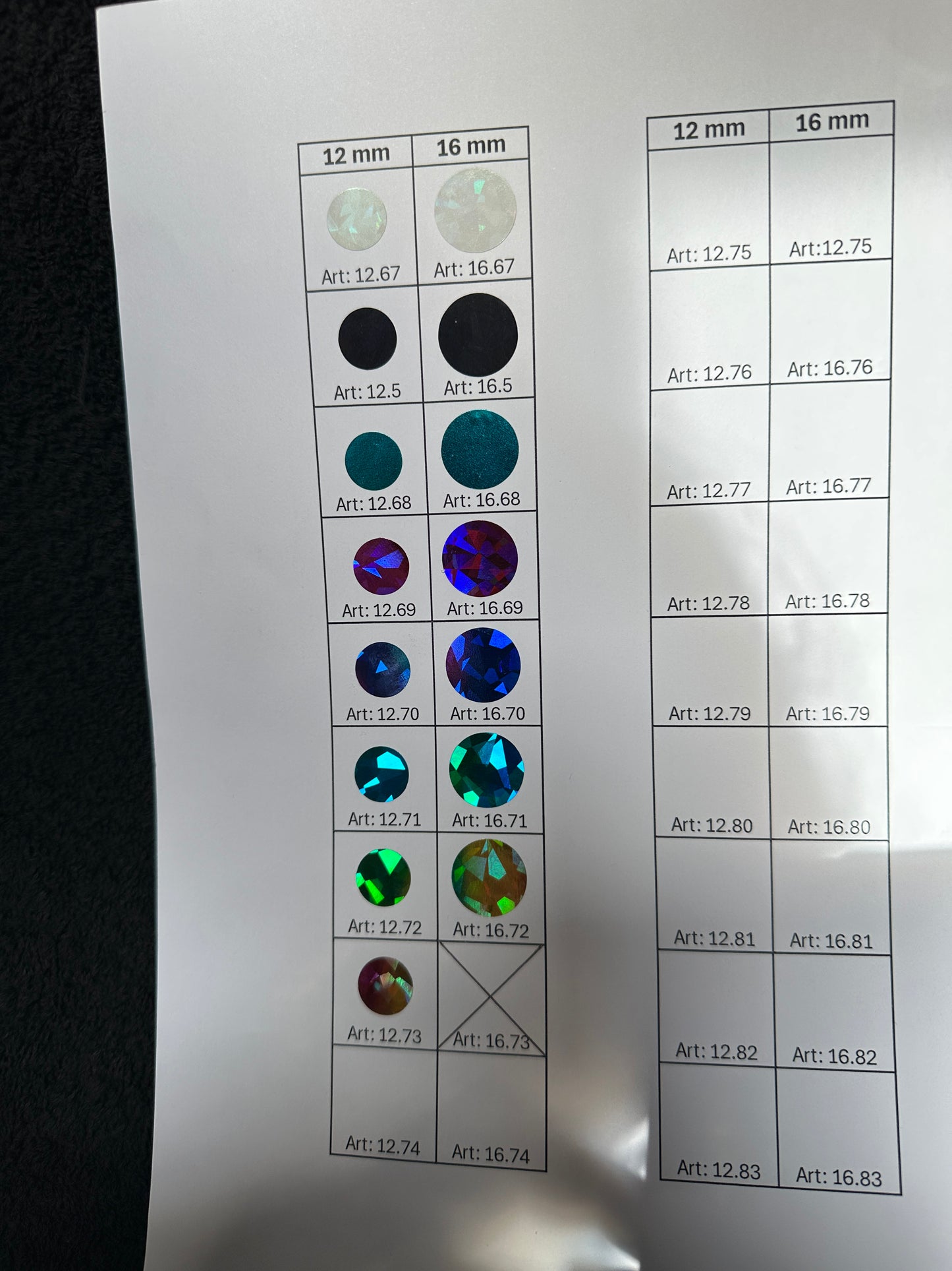 Rubbelsticker 1000er Rollen in 12mm und 16mm