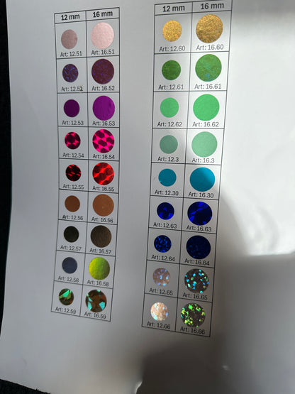 Rubbelsticker 1000er Rollen in 12mm und 16mm