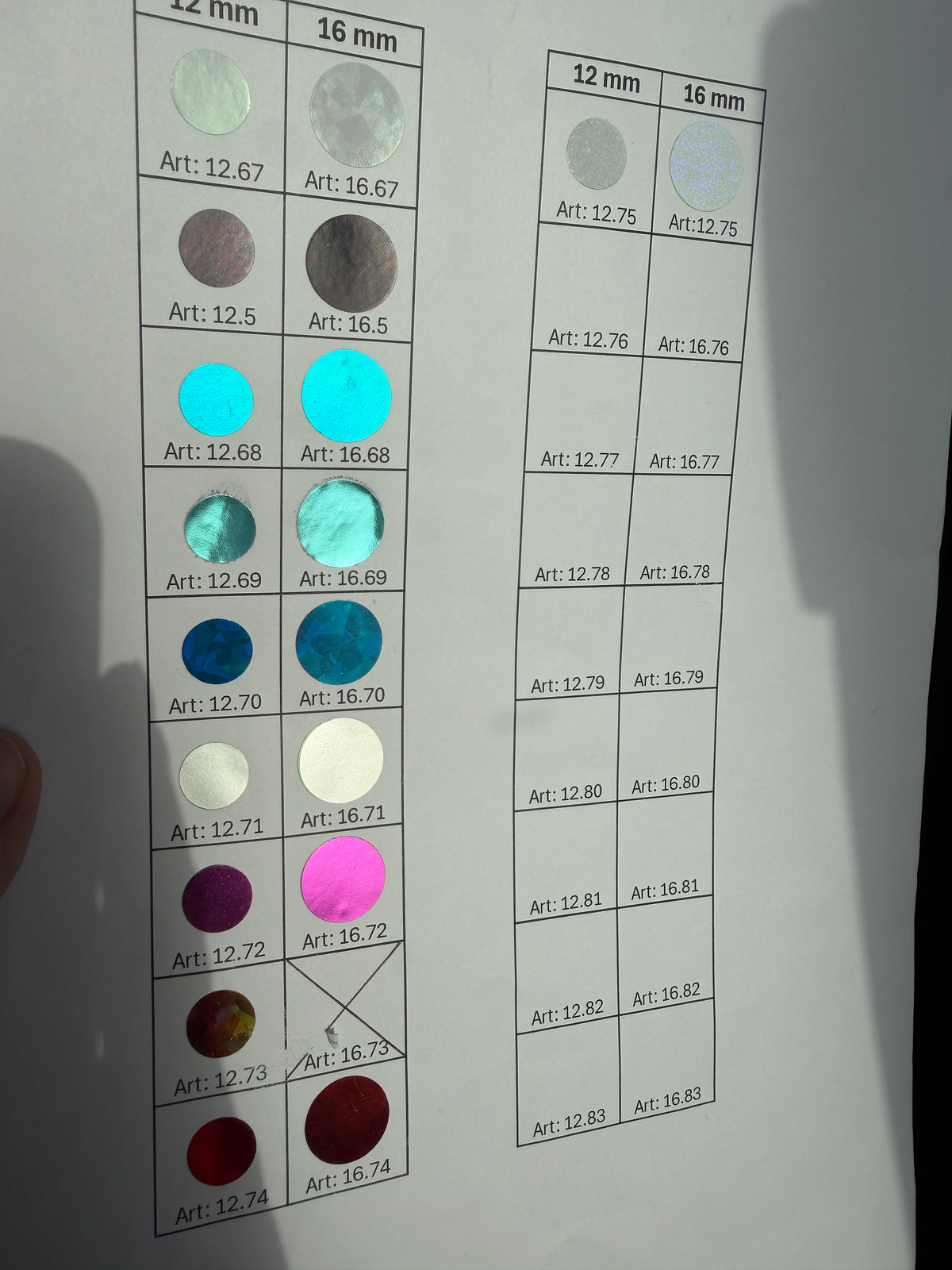 Rubbelsticker 1000er Rollen in 12mm und 16mm