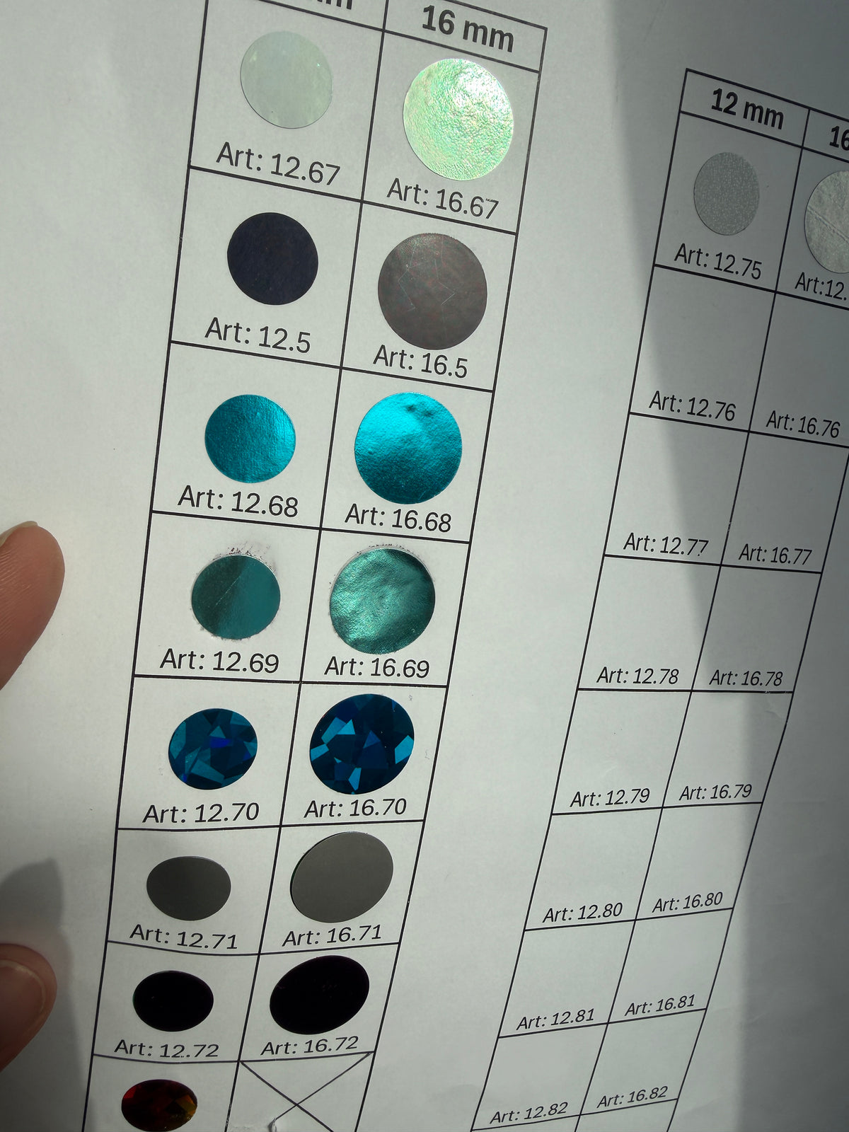 Rubbelsticker 1000er Rollen in 12mm und 16mm