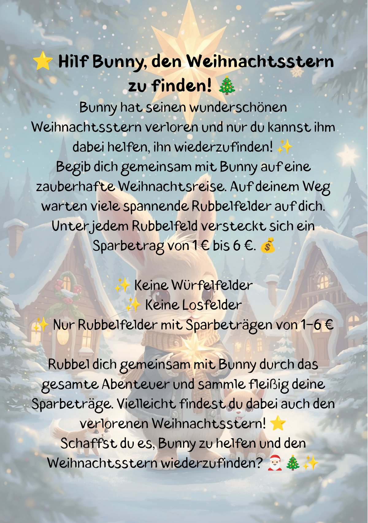 A5 Sparbuch ,,Der Weihnachtszauber ist verschwunden.,, Rubbelbuch