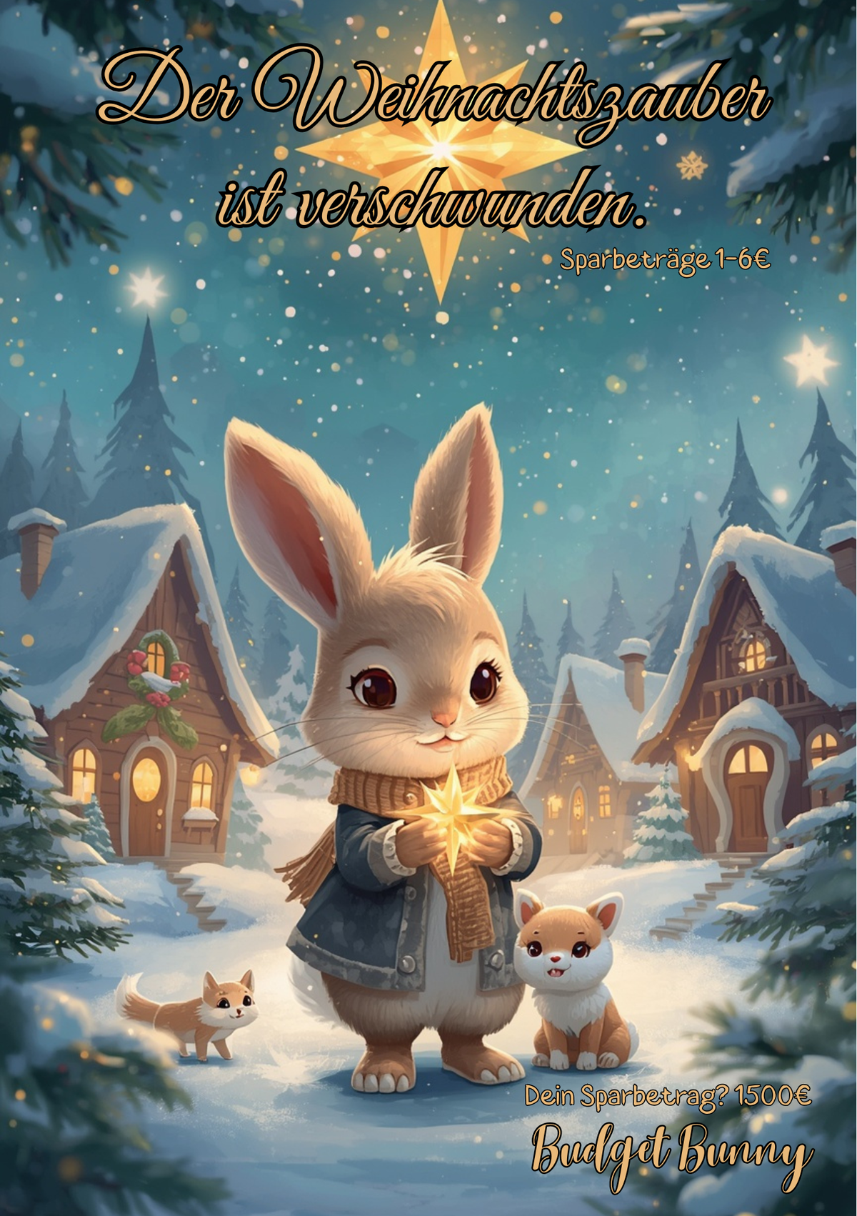 A5 Sparbuch ,,Der Weihnachtszauber ist verschwunden.,, Rubbelbuch