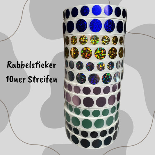Rubbelsticker 10ner Streifen 12mm und 16mm